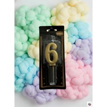 Mumay Candle Metalik Gold Rakam Mum 6