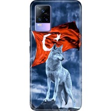 Adasena Vivo V21E Kılıf Desenli Baskılı Tpu Rubber Kapak Türk Tc