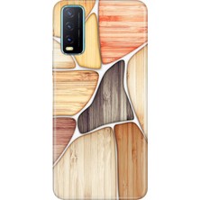 Adasena Vivo Y11S Y20 Y20S Kılıf Desenli Baskılı Tpu Rubber Kapak Wood Blocks