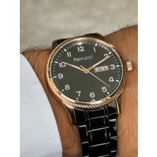 Ferrucci Siyah Renk Siyah Kadranlı Rakamlı Tarihli Erkek Saati