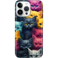 Senada iPhone 14 Pro Max Kılıf Desenli Baskılı Tpu Rubber Kapak Kedi Ordusu