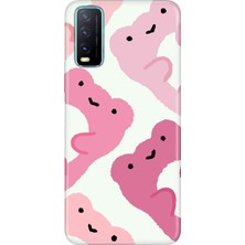 Vivo Y11S Y20 Y20S Kılıf Desenli Baskılı Tpu Rubber Kapak Pink Frogs