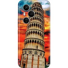 Honor 400 Pro Kılıf Desenli Baskılı Tpu Rubber Kapak Pizza Kulesi