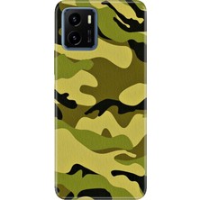 Senada Vivo Y15S Kılıf Desenli Baskılı Tpu Rubber Kapak Askeri