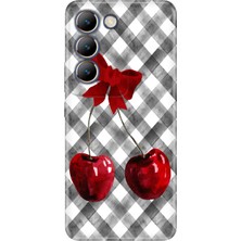 Senada Vivo V30 Lite Kılıf Desenli Baskılı Tpu Rubber Kapak Kiraz Masası
