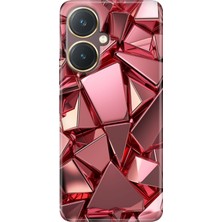 Vivo Y27 Kılıf Desenli Baskılı Tpu Rubber Kapak Pembe Deco