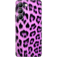 Vivo V30 Lite Kılıf Desenli Baskılı Tpu Rubber Kapak Mor Kürk