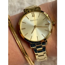 Ferrucci Altın Renk Sade Şık Kadın Saati