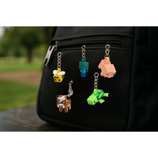 Flexilab Creative 5’li Minecraft Figür Anahtarlık Seti – Zombi, Arı, Domuz, Kaplumbağa ve Inek Modelleri