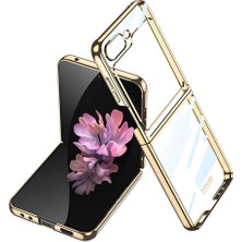 Zore Galaxy Z Flip 6 Kılıf Vlmt Full Camlı Kıpta Kapak-Gold