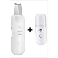 Mobee Ultrasonik Yüz Temizleyici - Giderme Cihazı, Peeling Spatula Beyaz