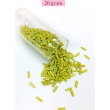 Marsilyan Uzun Boru Kesme Boncuk Çap 2mm Uzunluk 10 mm - 20 Gram - Yeşil - BNC243