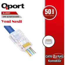 Sylar Qport Q-J600Y Ez-Plug Yeni Nesil Cat6 RJ45 Konnektör 50'li