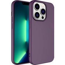 Zore Apple iPhone 14 Pro Kılıf Vlmt Kamera Korumalı Mara Laaakan Kapak-Koyu Mor