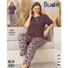 Sude P133 Bayan Kısa KOL%100 Cotton Pamuklu Battal Pijama Takımı-