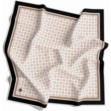 Violla Twill V Desenli Krem Renkli 90X90 Eşarp (Ipek Içermez) Dikim Şekli : El Dikişi