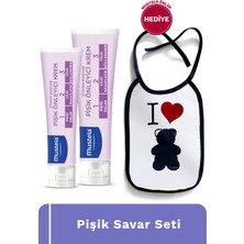 Mustela Önlük Hediyeli Pişik Savar Seti - Bebek Pişik Önleyici Doğal Kökenli Bakım Kremi 100ML + 50ML