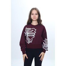 Asortix Kız Çocuk Oversize Kesim Iki Iplik Pamuklu Penye Likralı Kumaş Bel Lastikli SWEATSHIRT-SWT-0002