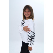 Asortix Kız Çocuk Oversize Kesim Iki Iplik Pamuklu Penye Likralı Kumaş Bel Lastikli SWEATSHIRT-SWT-0002