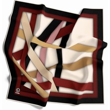 Violla Rayon Bordürlü ve Şerit Desenli Bordo Renkli 90X90 Eşarp (Ipek Içermez) Dikim Şekli : El Dikişi