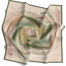 Violla Rayon Fırça Darbesi Desenli Zümrüt Yeşili Renkli 90X90 Eşarp (Ipek Içermez) Dikim Şekli : El Dikişi