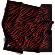 Violla Twill Zebra Desenli Bordo Renkli 90X90 Eşarp (Ipek Içermez) Dikim Şekli : El Dikişi