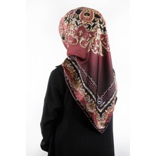 Violla Twill Barok Desenli Gül Kurusu Renkli 90X90 Eşarp (Ipek Içermez) Dikim Şekli : El Dikişi