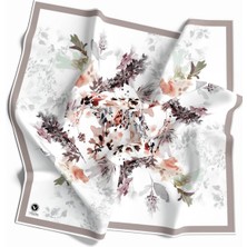 Violla Kristal Sonbahar Yaprak Desenli Taş Renkli 90X90 Eşarp (Ipek Içermez) Kenar Dikiş Şekli El Dikişli