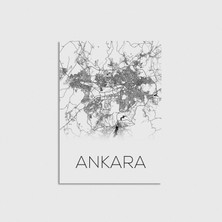 Ankara Harita Çerçevesiz Poster Duvar Dekorasyonu