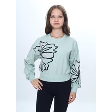 Asortix Kız Çocuk Oversize Kesim Iki Iplik Pamuklu Penye Likralı Kumaş Bel Lastikli SWEATSHIRT-SWT-0002