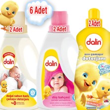 Dalin 3'lü Set - X2 Adet Doğal Sabun Bazlı Deterjan, X2 Adetsıvı Çamaşır Deterjanı ve X2 Adet Düş Bahçesi Çamaşır Yumuşatıcısı 1500 ml