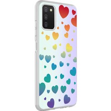 Zore Galaxy A03S Kılıf Vlmt M-Blue Desenli Kapak-Heart No3