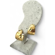 Cesicey Bombeli Dövme Halka Kadın Çelik Küpe Altın Renk