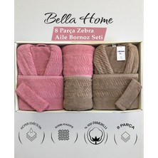 Bella Home 8 Parça Zebra Aile Bornoz Seti - %100 Pamuk - Orijinal Lüks Kutu