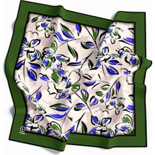 Violla Rayon Bordürlü Çiçek Desenli Zümrüt Yeşili Renkli 90X90 Dikim Şekli : El Dikişi Eşarp (Ipek Içermez)