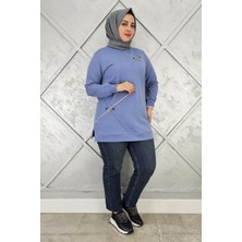 Pys Giyim Kadın Düğme ve Taş Aksesuarlı Tesettür Tunik