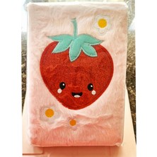 Cocoloco Home Peluş Tüylü Hayvan ve Çilek Desenli Çizgili Defter 1 Adet