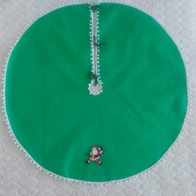 Empressco Açık Yeşil Ponponlu Keçe Çam Ağacı Ayak Halısı Örtüsü