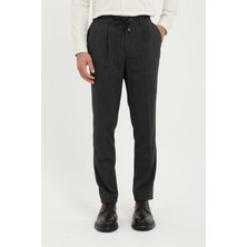 Dufy Siyah Armür Slim Fit Erkek Pantolon