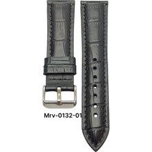 26 Mm-Mrv Bombeli Siyah Kroko Doğal Dikiş Deri Kordon