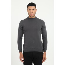 Dufy Antrasit Yarım Balıkçı Düz Regular Fit Erkek Triko