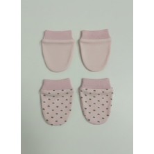 Messido %100 Pamuklu 2'li Eldiven Seti - Pembe / Kalpli