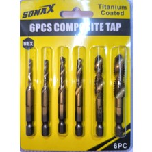 Ctn Paltava Sonax 6 Adet Uç Seti Hss Kombinasyon Matkap Ucu Altıgen Saplı Matkap Bileşik Musluk Yumuşak Metal Alüminyum Plaka ile Uyumlu