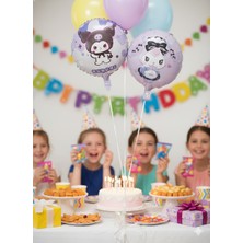 Dodomar 45 cm – Kuromi Temalı Mor Çift Yüzlü Perti Folyo Balon