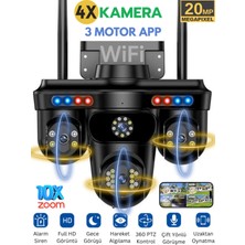 Sonreir SNR3 Wi-Fi 4 Kameralı 3 PTZ Motorlu Güvenlik Kamerası 20MP Gece Görüşlü Sesli Akıllı Kamera