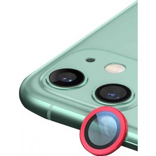 Marsilyan  iPhone 11 Raze Metal Kamera Lens - Kırmızı