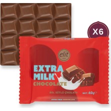 Elit Çikolata Bol Sütlü Çİkolata Tablet 60 g - 6'lı Set