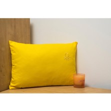 Benetton %100 Pamuk Düz Kırlent 35*50 cm (Dolu) Sarı