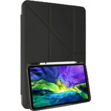 Marsilyan  Samsung Galaxy P610 Tab S6 Lite 10.4 Kılıf Kalemlikli Mars Tablet Kılıfı - Koyu Gri