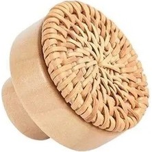 Naturel Dekor Rattan Ahşap Yuvarlak Kulp, Dolap Çekmece Kulpu, Bambu, Hasır, Iskandinav, Bohem, Modern